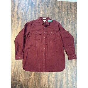 LL Bean Mens Deep Wine Chamois Traditional Fit button Down Shirt Sz XL Tall